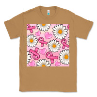Toasted Coconut breast cancer awareness with daisy and heart seamless pattern Classic Tee - BundleAndBundleShop
