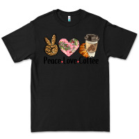 Black peace love coffee Premium Tee - BarkalooDesign