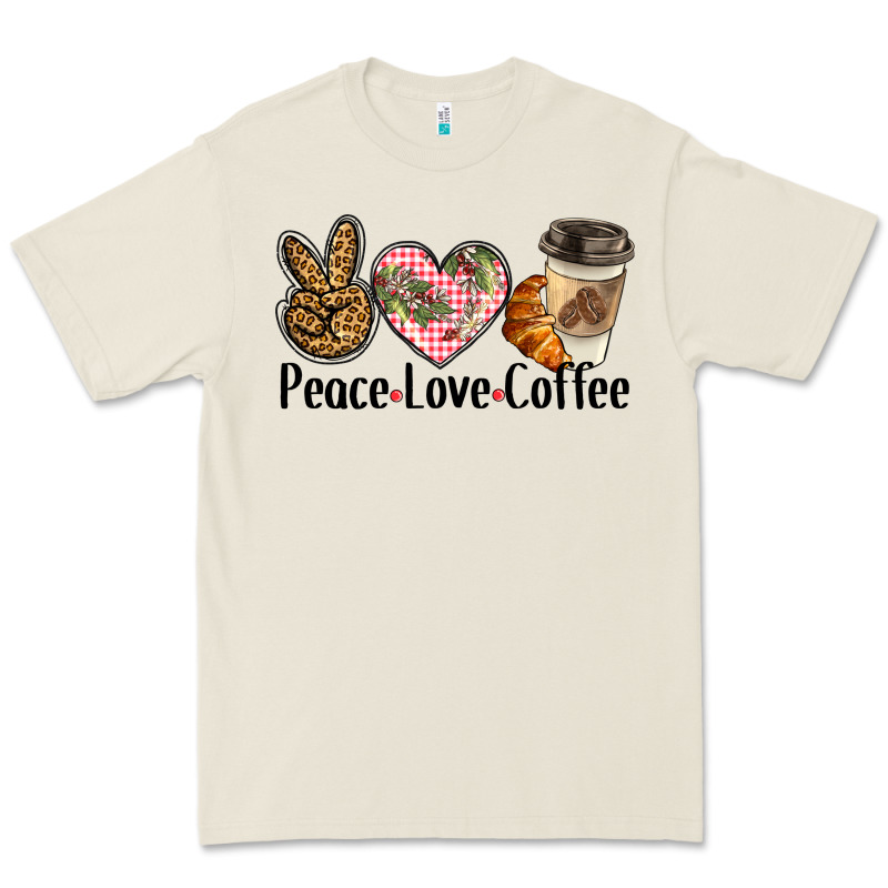 Peace Love Coffee Premium Tee by BarkalooDesign | Teevron