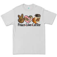Dove Grey peace love coffee Premium Tee - BarkalooDesign