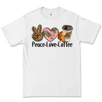 White peace love coffee Premium Tee - BarkalooDesign