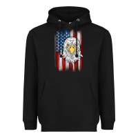 Black American flag eagle Heavyweight Hoodie - MaliasSmallBusiness