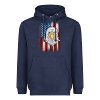 Navy American flag eagle Heavyweight Hoodie - MaliasSmallBusiness