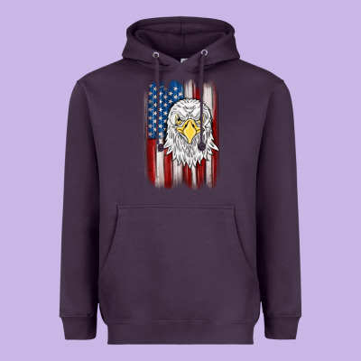 American Flag Eagle Heavyweight Hoodie Designed By Maliassmallbusiness