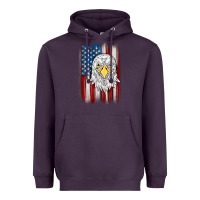 Plum American flag eagle Heavyweight Hoodie - MaliasSmallBusiness