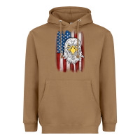 Toasted Coconut American flag eagle Heavyweight Hoodie - MaliasSmallBusiness