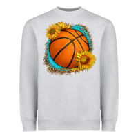 Heather Grey western basketball with sunflower Heavyweight Sweatshirt - HRA Design Shop
