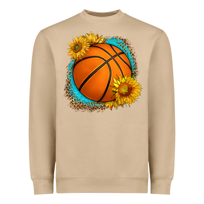 Western Basketball With Sunflower Heavyweight Sweatshirt by HRA Design Shop | Teevron