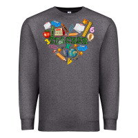 Charcoal Heather teacher heart Premium Sweatshirt - NancyCooperArtShop