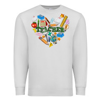 Dove Grey teacher heart Premium Sweatshirt - NancyCooperArtShop