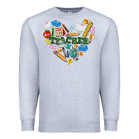Heather Grey teacher heart Premium Sweatshirt - NancyCooperArtShop