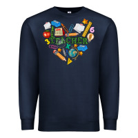 Navy teacher heart Premium Sweatshirt - NancyCooperArtShop