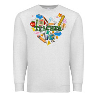 Oatmeal Heather teacher heart Premium Sweatshirt - NancyCooperArtShop