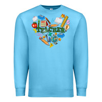Ocean Blue teacher heart Premium Sweatshirt - NancyCooperArtShop