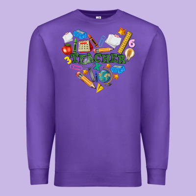 Teacher Heart Premium Sweatshirt Designed By Nancycooperartshop