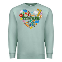 Seafoam teacher heart Premium Sweatshirt - NancyCooperArtShop