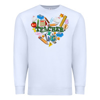 White teacher heart Premium Sweatshirt - NancyCooperArtShop