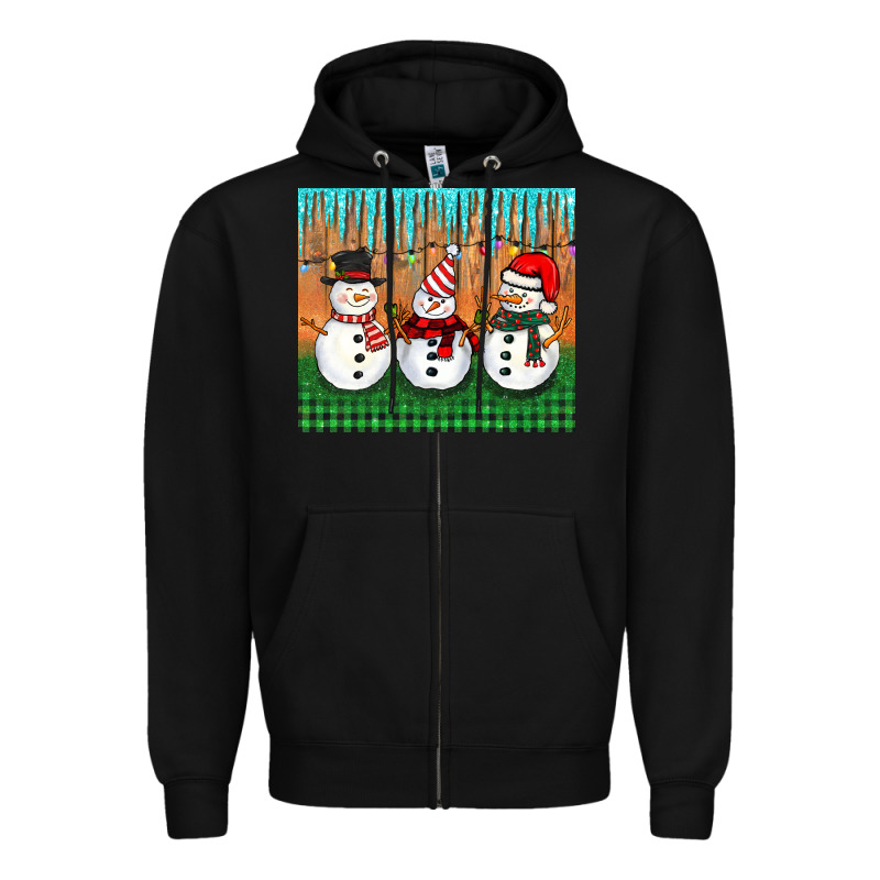 Christmas Snovman Zipper Hoodie by BarkalooDesign | Teevron