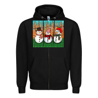 Black christmas snovman Zipper Hoodie - BarkalooDesign