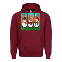 Burgundy christmas snovman Zipper Hoodie - BarkalooDesign