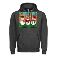 Charcoal Heather christmas snovman Zipper Hoodie - BarkalooDesign