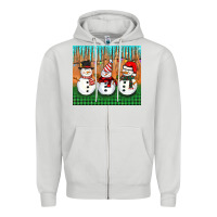 Dove Grey christmas snovman Zipper Hoodie - BarkalooDesign