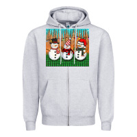 Heather Grey christmas snovman Zipper Hoodie - BarkalooDesign