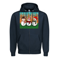 Navy christmas snovman Zipper Hoodie - BarkalooDesign