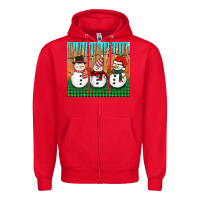Red christmas snovman Zipper Hoodie - BarkalooDesign