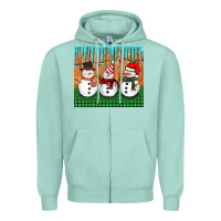 Seafoam christmas snovman Zipper Hoodie - BarkalooDesign