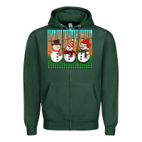 Sports Green christmas snovman Zipper Hoodie - BarkalooDesign