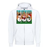 White christmas snovman Zipper Hoodie - BarkalooDesign