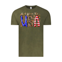 Vintage Olive god bless the usa Vintage Tee - RacoonDesign