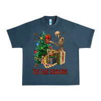 Midnight Navy Skeleton tis the season Urban Heavy Tee - FaDigitalArtStudio