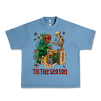 Pebble Blue Skeleton tis the season Urban Heavy Tee - FaDigitalArtStudio