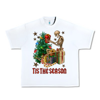 White Skeleton tis the season Urban Heavy Tee - FaDigitalArtStudio