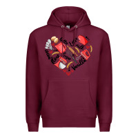 Burgundy bake tools heart Premium Hoodie - Artiststas