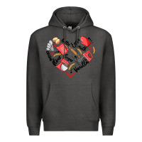 Charcoal Heather bake tools heart Premium Hoodie - Artiststas