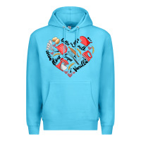 Ocean Blue bake tools heart Premium Hoodie - Artiststas