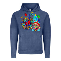 Vintage Denim autism sunflower gnome Vintage Hoodie - Zillion Design Studio