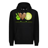 Black peace love tennis Premium Hoodie - AdoDesignShop