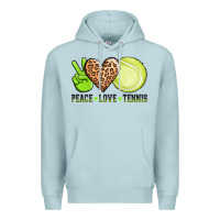 Blue Mist peace love tennis Premium Hoodie - AdoDesignShop