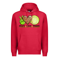 Cardinal peace love tennis Premium Hoodie - AdoDesignShop