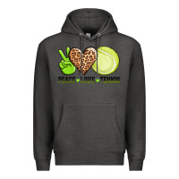 Charcoal Heather peace love tennis Premium Hoodie - AdoDesignShop