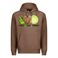 Chestnut peace love tennis Premium Hoodie - AdoDesignShop