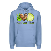 Colony Blue peace love tennis Premium Hoodie - AdoDesignShop