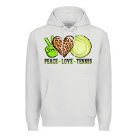 Dove Grey peace love tennis Premium Hoodie - AdoDesignShop