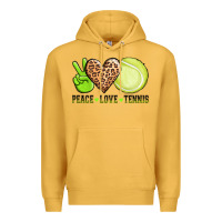 Mustard peace love tennis Premium Hoodie - AdoDesignShop