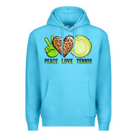 Ocean Blue peace love tennis Premium Hoodie - AdoDesignShop
