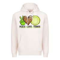 Pale Pink peace love tennis Premium Hoodie - AdoDesignShop